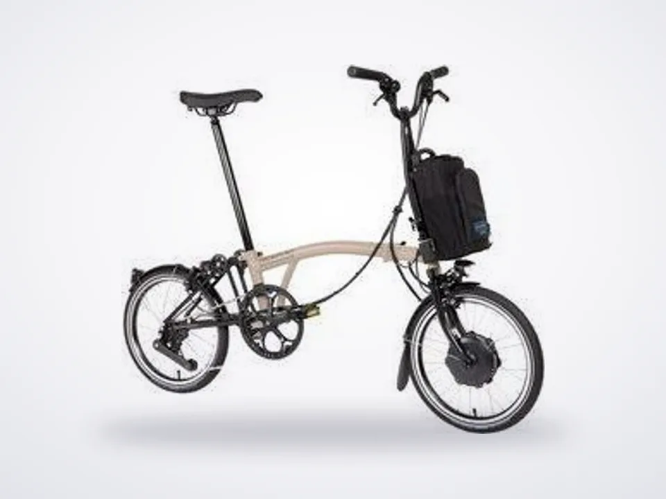 Brompton C Line Electric 12 Speed High Handlebar Dune Sand