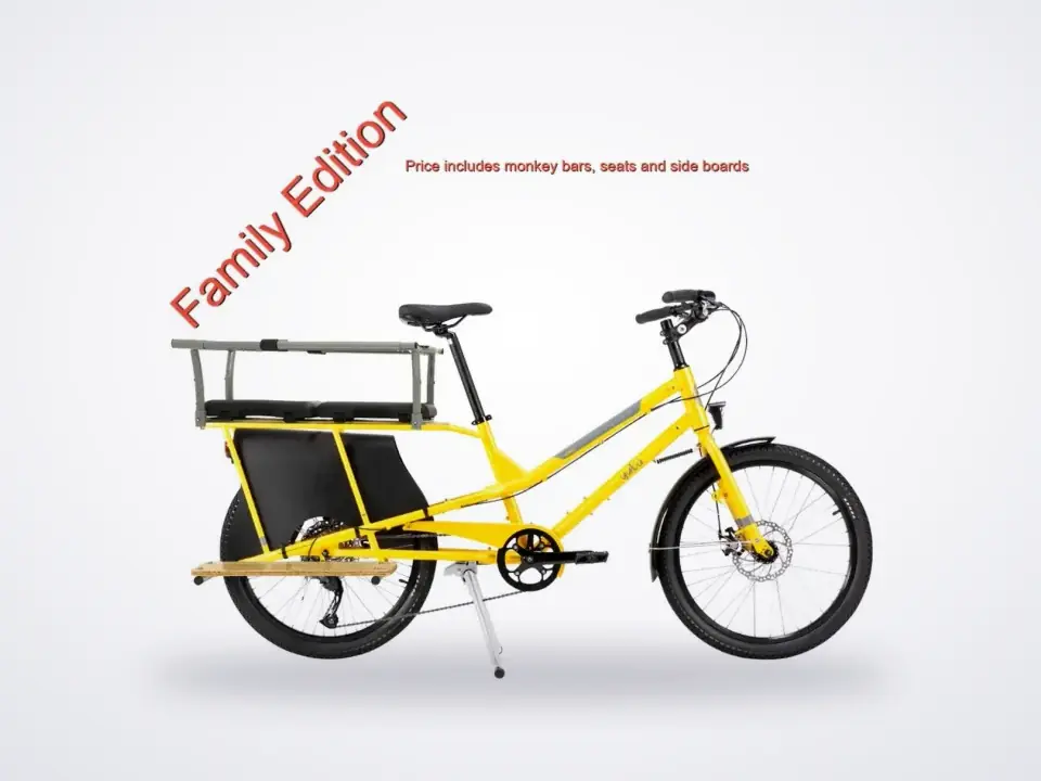 Yuba Kombi cargo bike yellow Family Edition