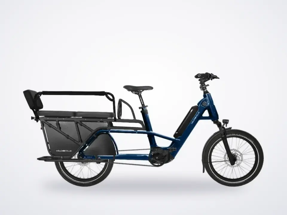 Velo-De-Ville Loady 900PX family cargo bike Night Blue gloss Belt Drive