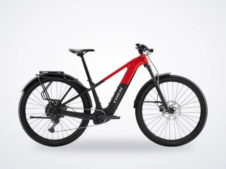 Trek Powerfly+ 4 EQ 29-inch E-MTB in Gloss Radioactive Red/Matte Red/Dark Star